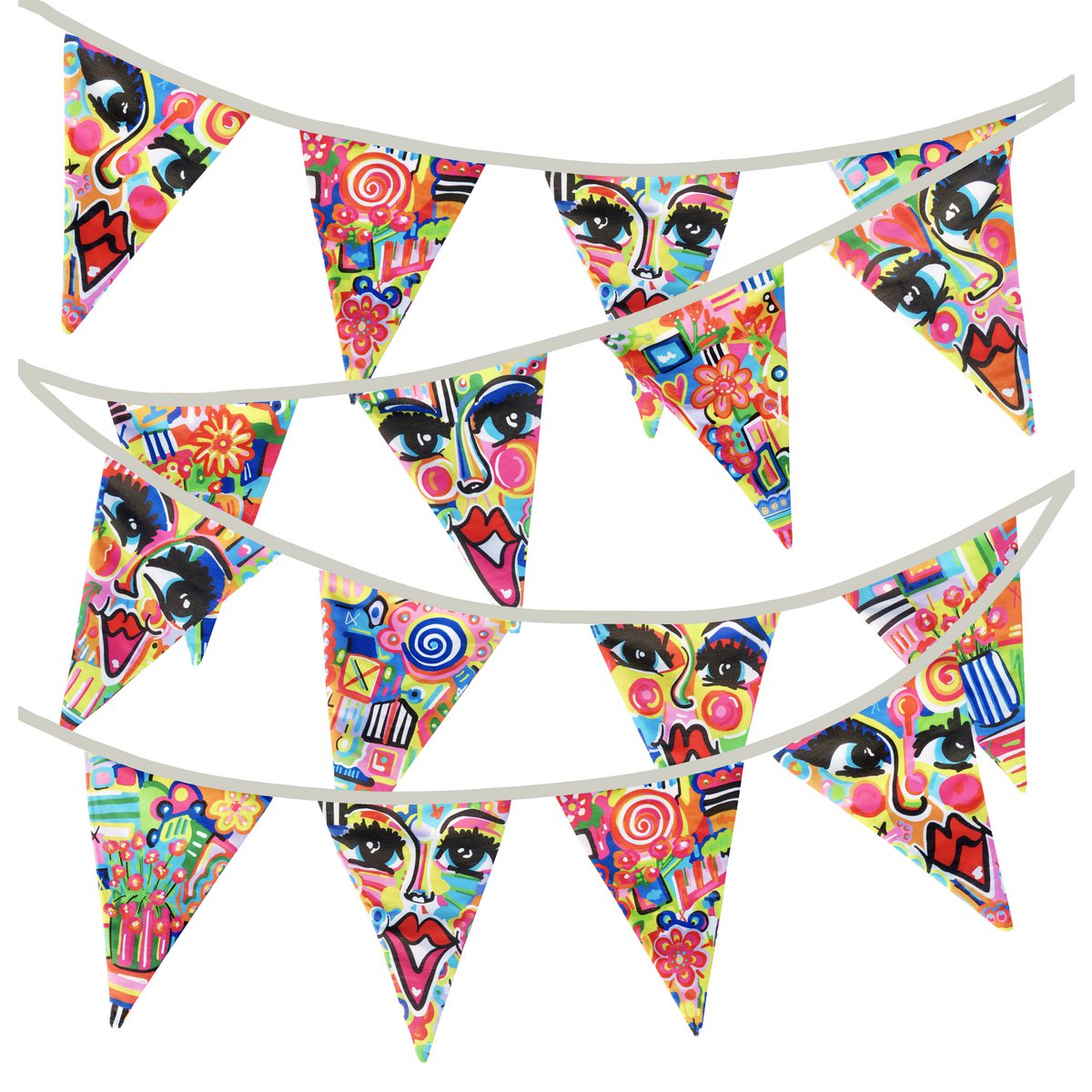 Puk Art® | Stoffen Slinger | Pop Art | Dubbelzijdig • 12 meter
