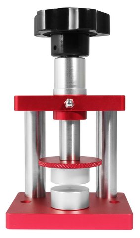 Spindelpresse für Gläser und Gehäuse, Aluminium/Edelstahl, rot/silberfarben