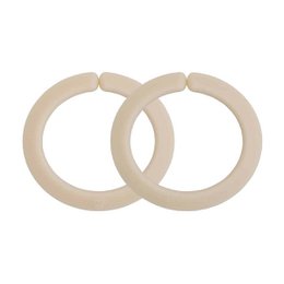 Baby toy fastening rings in beige - set of 2