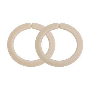 Baby toy fastening rings in beige - set of 2