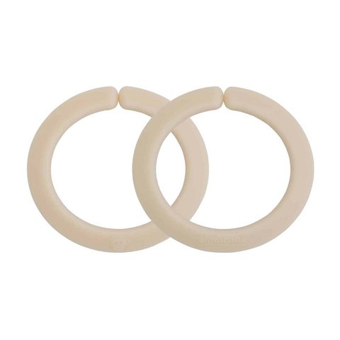 Baby toy fastening rings in beige - set of 2