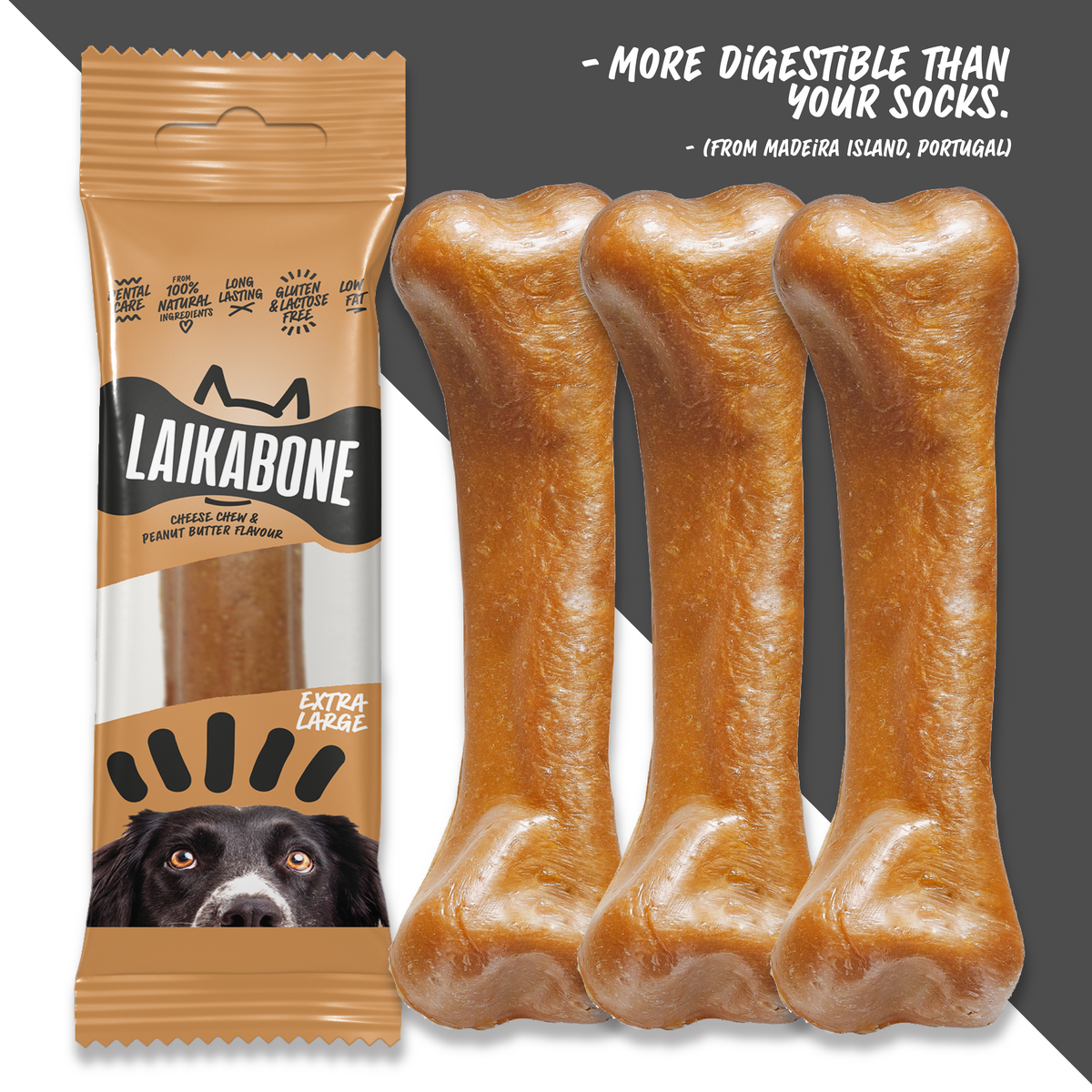 Laikabone Dog Dental Chew - Kaas & Pindakaas (DOOS)