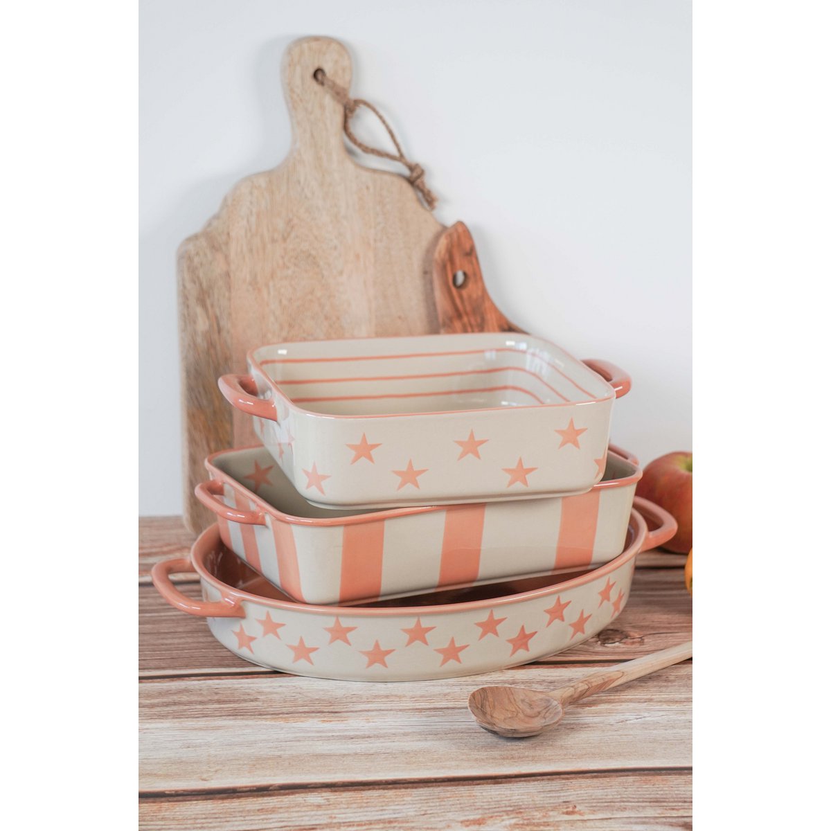 Estrellas de plato ovalado rosa 36 × 23,3 × 5,7 cm Isabelle Rose