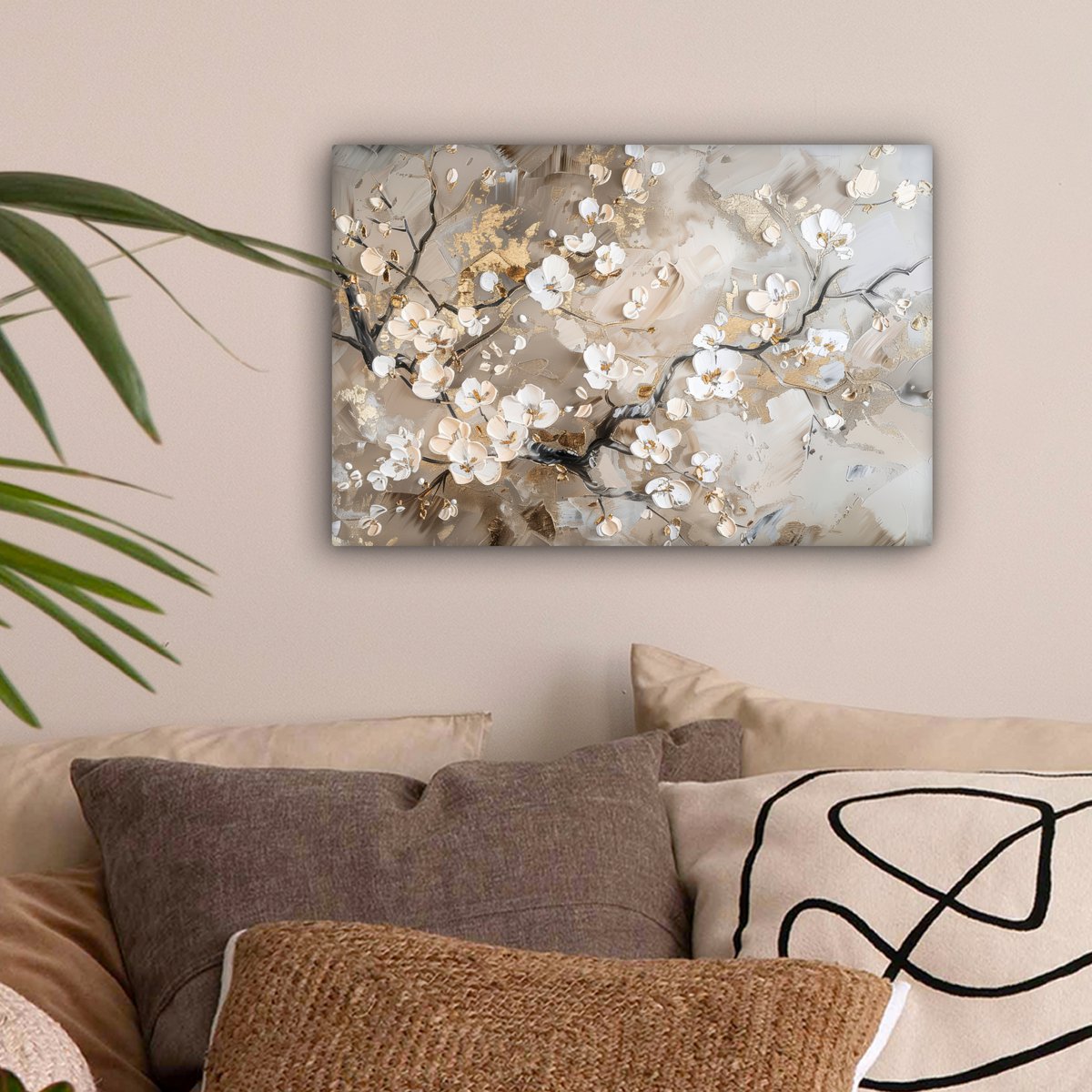 Leinwand Malerei - Wanddekoration - Grün - modern - Zusammenfassung - Gold