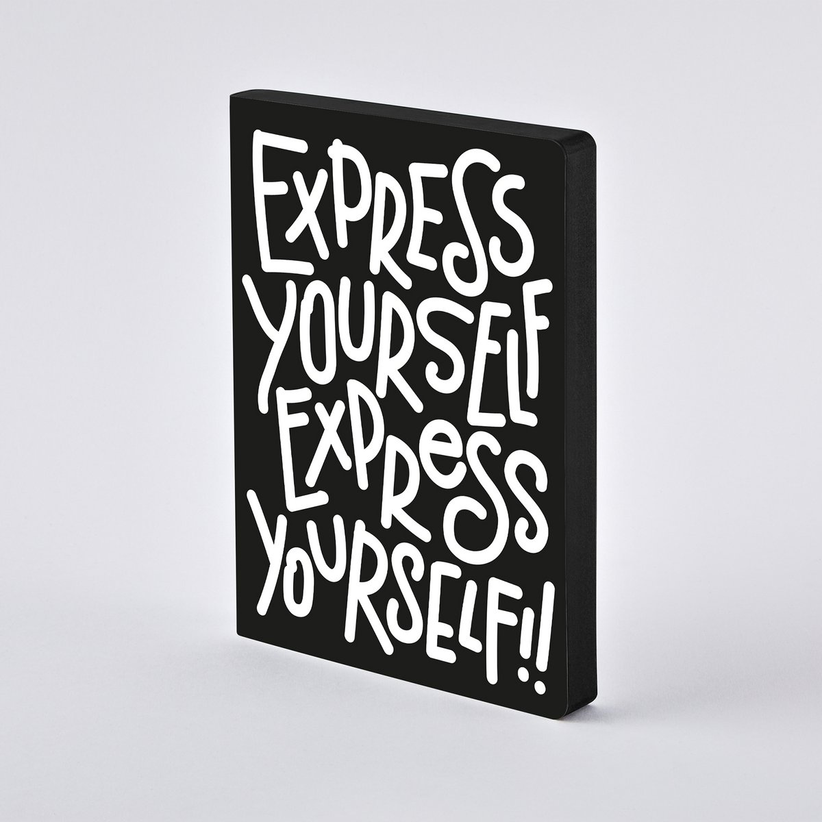 Express Yourself - Graphic L | Notebook A5+ | Dotted Journal | 3,5mm dots | 256 numbered pages | 120g Premium-Paper | recycled leather | sustainably produced in Germany