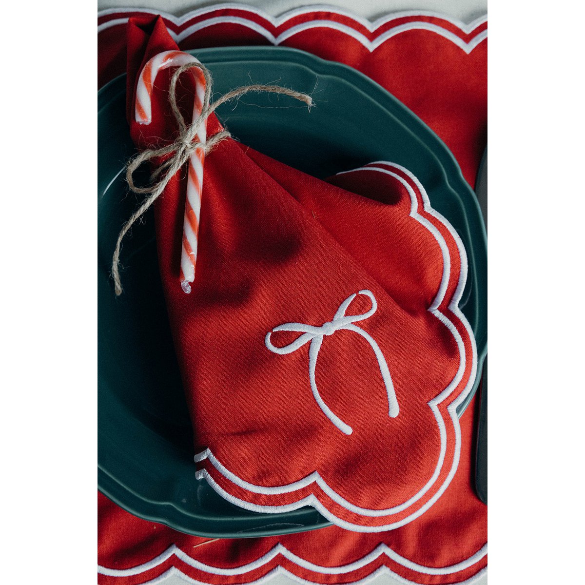 Rosie Scallop napkins with bow (set of 2)