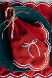Rosie Scallop napkins with bow (set of 2)