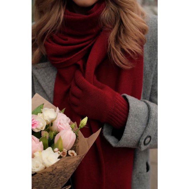 PENELOPE scarf – 100% merino wool – burgundy