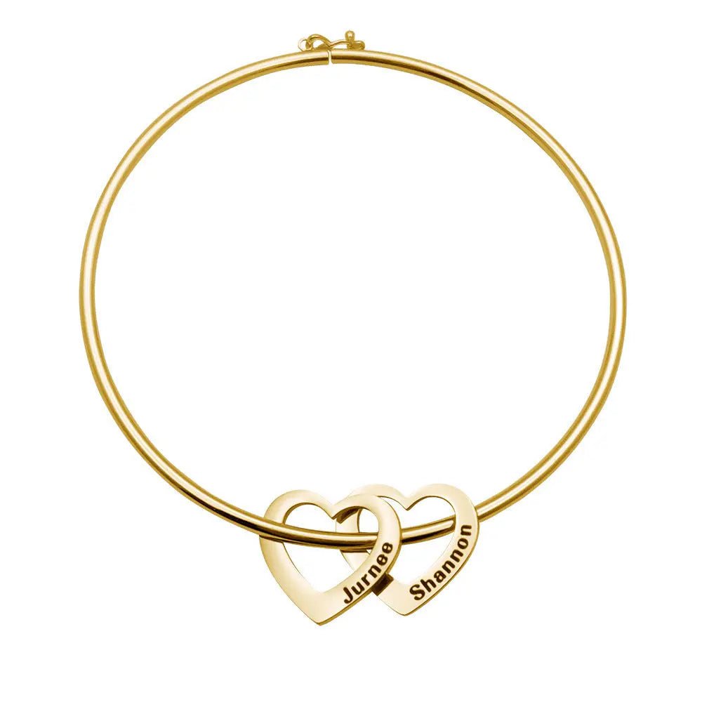 Love Bracelet Peach Heart Name Lettering Titanium stalen armband