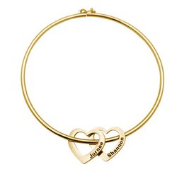 Love Bracelet Peach Heart Name Lettering Titanium stalen armband
