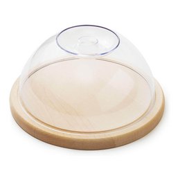 Tagliere Rotondo in Legno con Coperchio - Copriformaggio Φ 24 cm