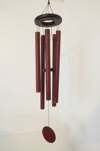 Modern wood look wind chimes circle