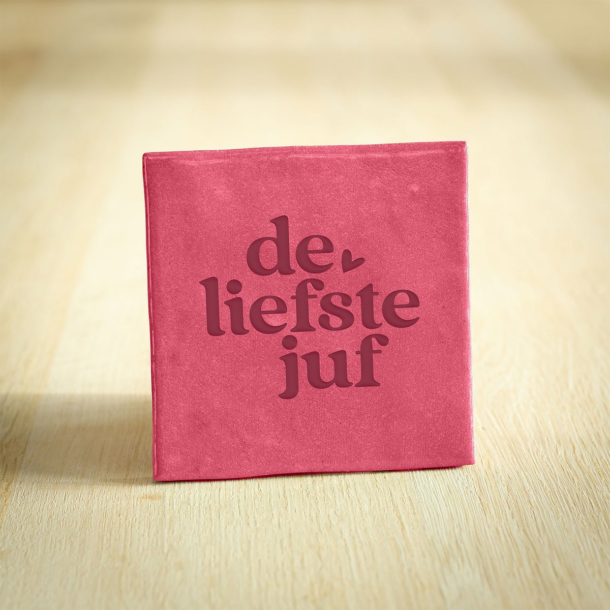 Tegeltje - De liefste juf | Donkerroze & Bordeaux | 10x10cm