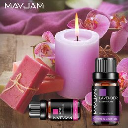 MAYJAM 10ML Lavender Lemongrass Jasmine Vanilla Eucalyptus Rose Lemon Essential Oil For Humidifier Diffuser Candle Making