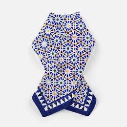 Foulard Carré Bleu Zellige v2