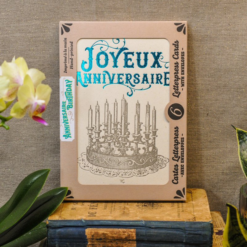 Box of 6 Birthday Letterpress Cards (with envelopes)