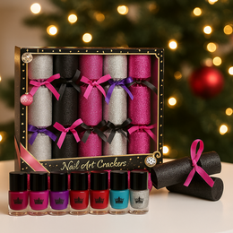 Gift Box of 6 Christmas Crackers "Nail Polish"