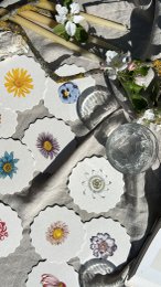 Coaster/Coaster 10 motifs flowers - 12 sets