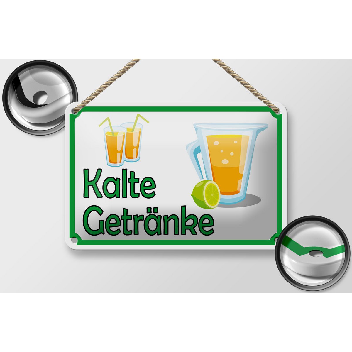 Tin sign notice 18x12cm cold drinks sale decoration