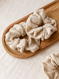 Wide Scrunchie / Gauze - Sand