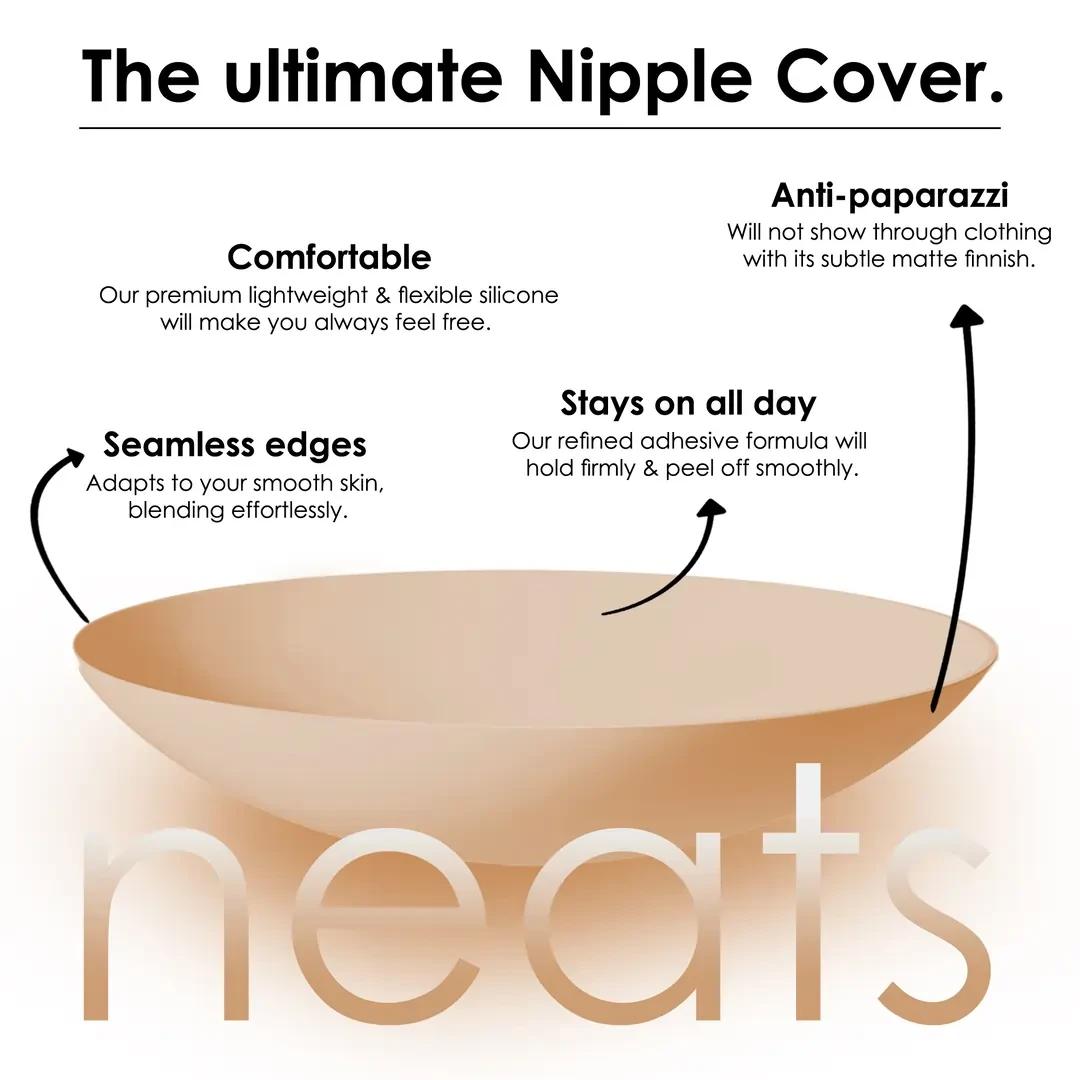 Neats zelfklevende siliconen tepelcovers - 1 paar (amandel)