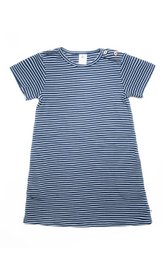 2621idn | Børns korte -arm -kjole -Indigo -Natural White