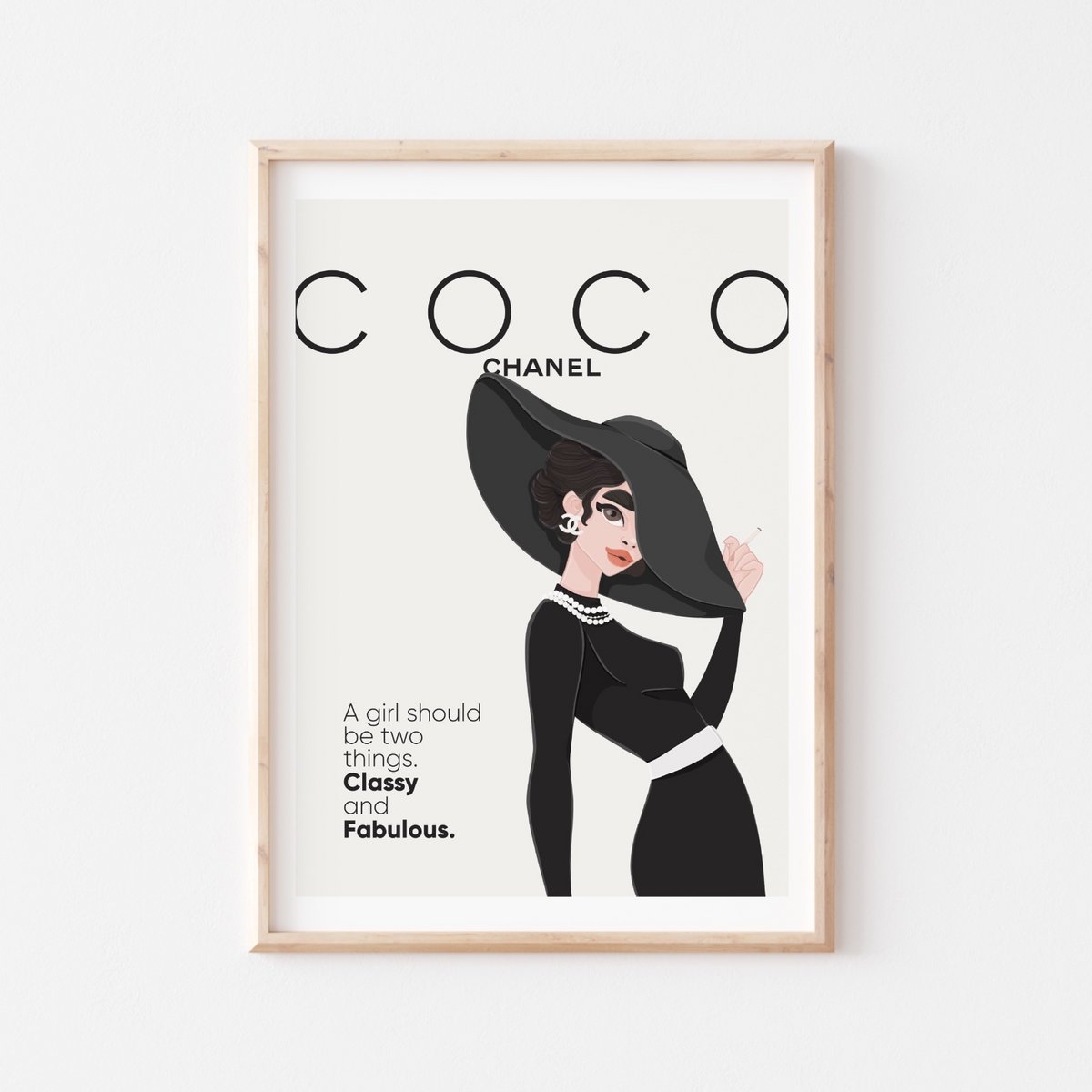 Coco Chanel - Vægkunst (A4)