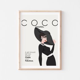 Coco Chanel - Arte mural (A4)