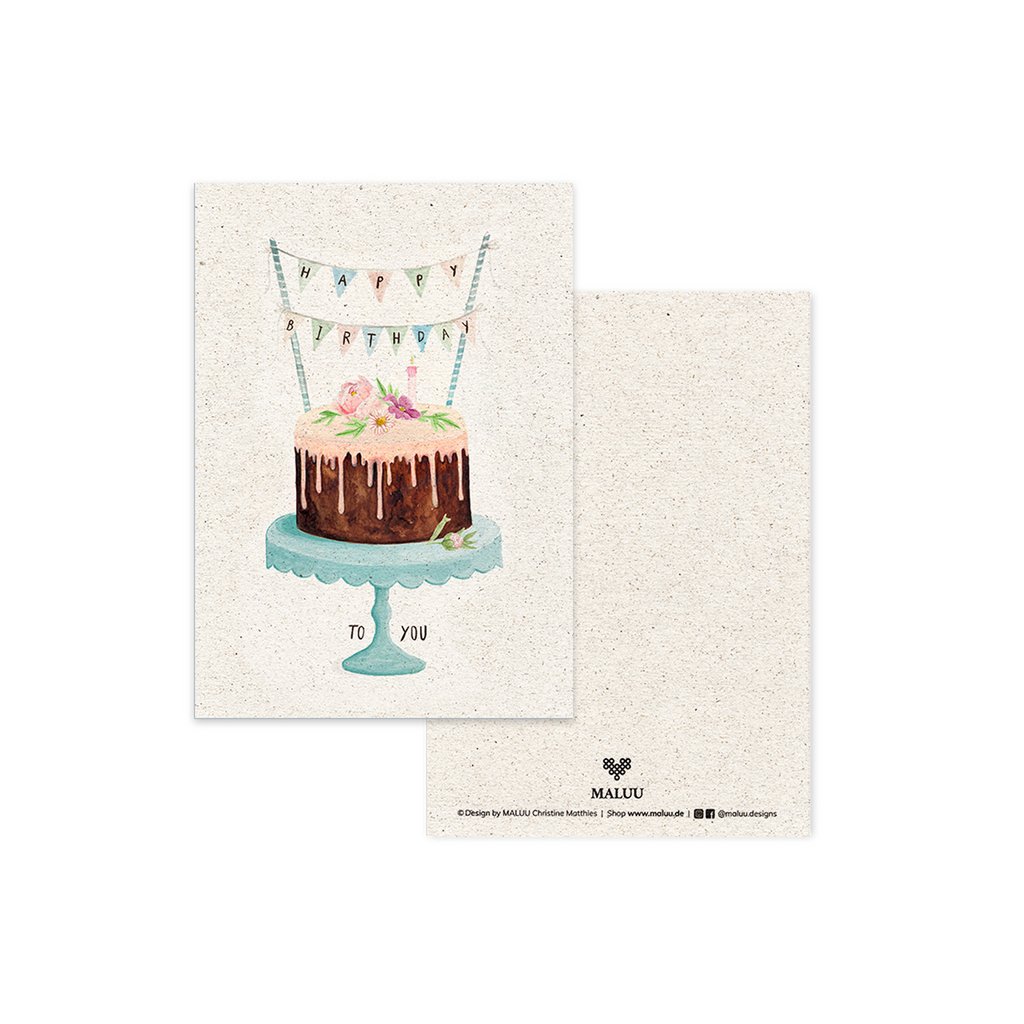 Cartolina di torta di compleanno