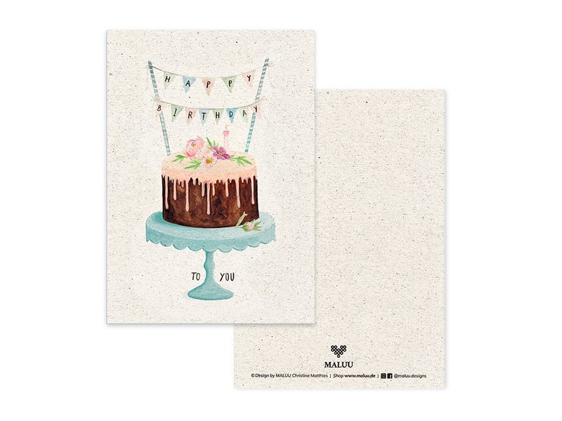 Cartolina di torta di compleanno