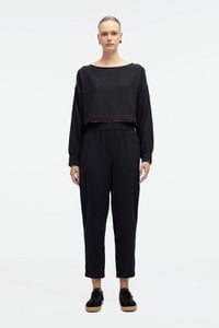 Schwarze Slouchy-Hose (3378) 100 % Baumwolle