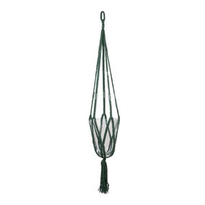 Macrame pothouder hangend groen
