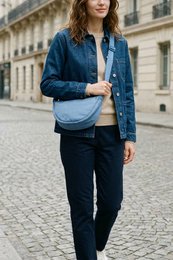 Bolso media luna con bandolera de nailon