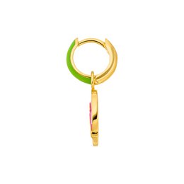 Single Creole "LOL" EMOJI, 18 K yellow gold plated