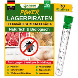  "Natural and biological pest control against storage pests like bacon beetles, rice flour beetles, and carpet beetles. Effective against 6 common storage pests. Available in packs of 1, 2, 3, 4, 5, 6, 7, 8, 9, or 10 units covering 15 to 150 square meters."