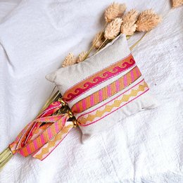 Bracciale a nastro onde rosa/arancione