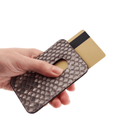 Portefeuille iPhone MagSafe Cuir Python Naturel