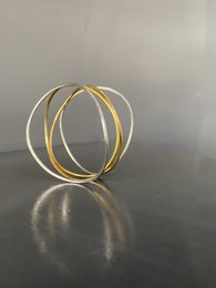 Double Wave Bracelet in silver and brass