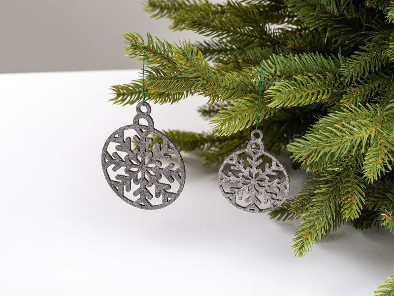 Décorations de sapin de Noël SNOWFLAKE rond