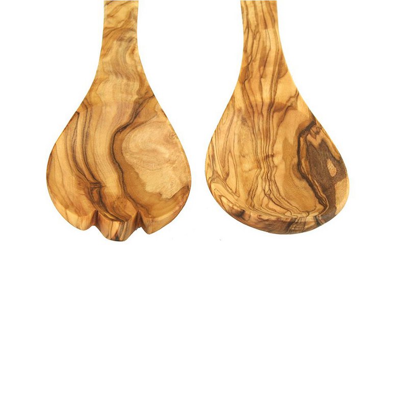Set of 5 salad servers made of olive wood 30 cm