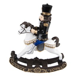 Weihnachtsdekoration Nussknacker 18 cm schwarzer Kunststoff