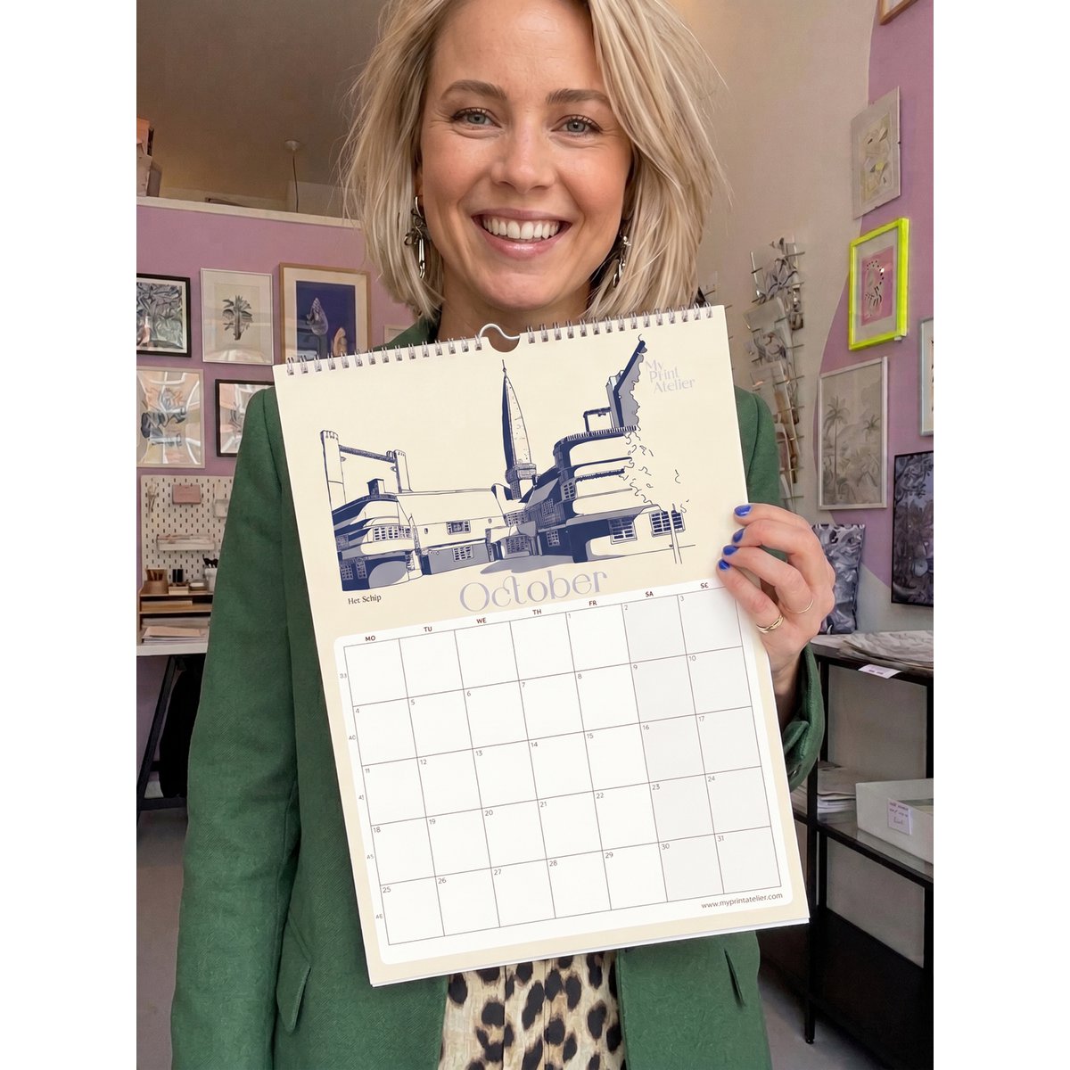 2027 Kalender Amsterdam Ikoner - A3 - Månedskalender, Vægkalender