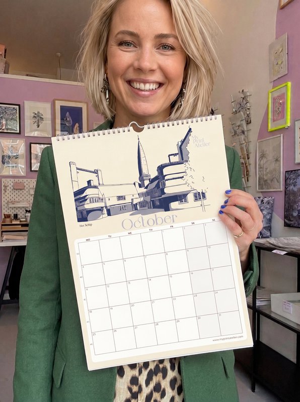 2027 Kalender Amsterdam Ikoner - A3 - Månedskalender, Vægkalender