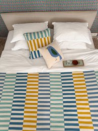 Mojo Blue Jacquard Throw – Blødt børstet bomuld