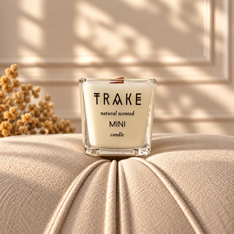 Caramel Popcorn Mini Scented Candle | Travel Size | Hand-Poured in Europe | TRAKE 60 g