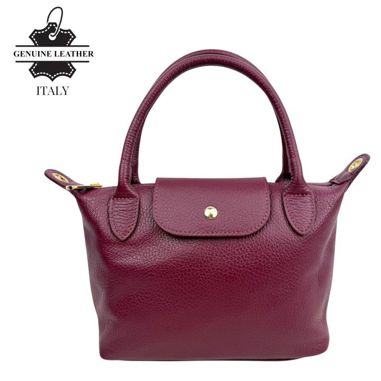 Bolso de Mano Piel Italiana con Asas Cortas y Solapa 58070