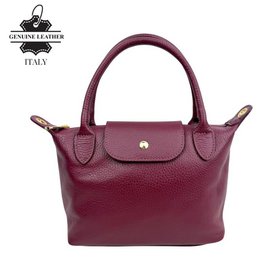 Bolso de Mano Piel Italiana con Asas Cortas y Solapa 58070