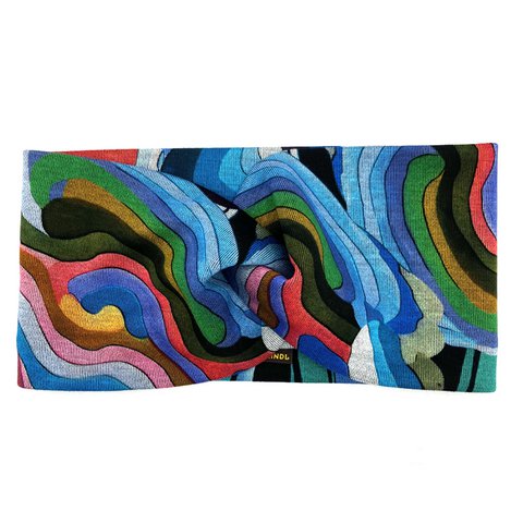 Twist-hoofdband - Kleurgolven, Ponte Jersey