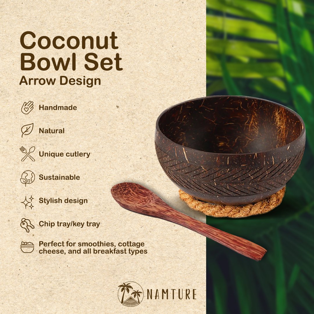 Coconut Bowl Set M • Eco Friendly • Arrow