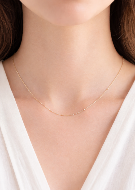 Ballchain halskæde 1x3 - forgyldt forgyldt